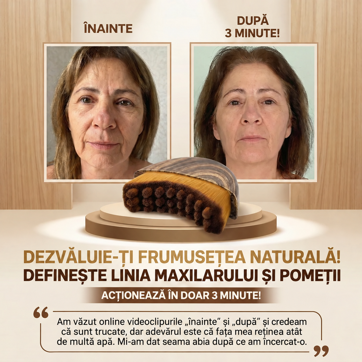 Înainte și după 3 minute cu peria PureBrush